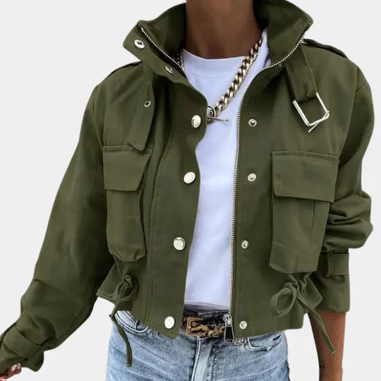 Street-Wave Womens Camo Print Utility Jacket - Trendy Cozy Durable Outerwear Essentials