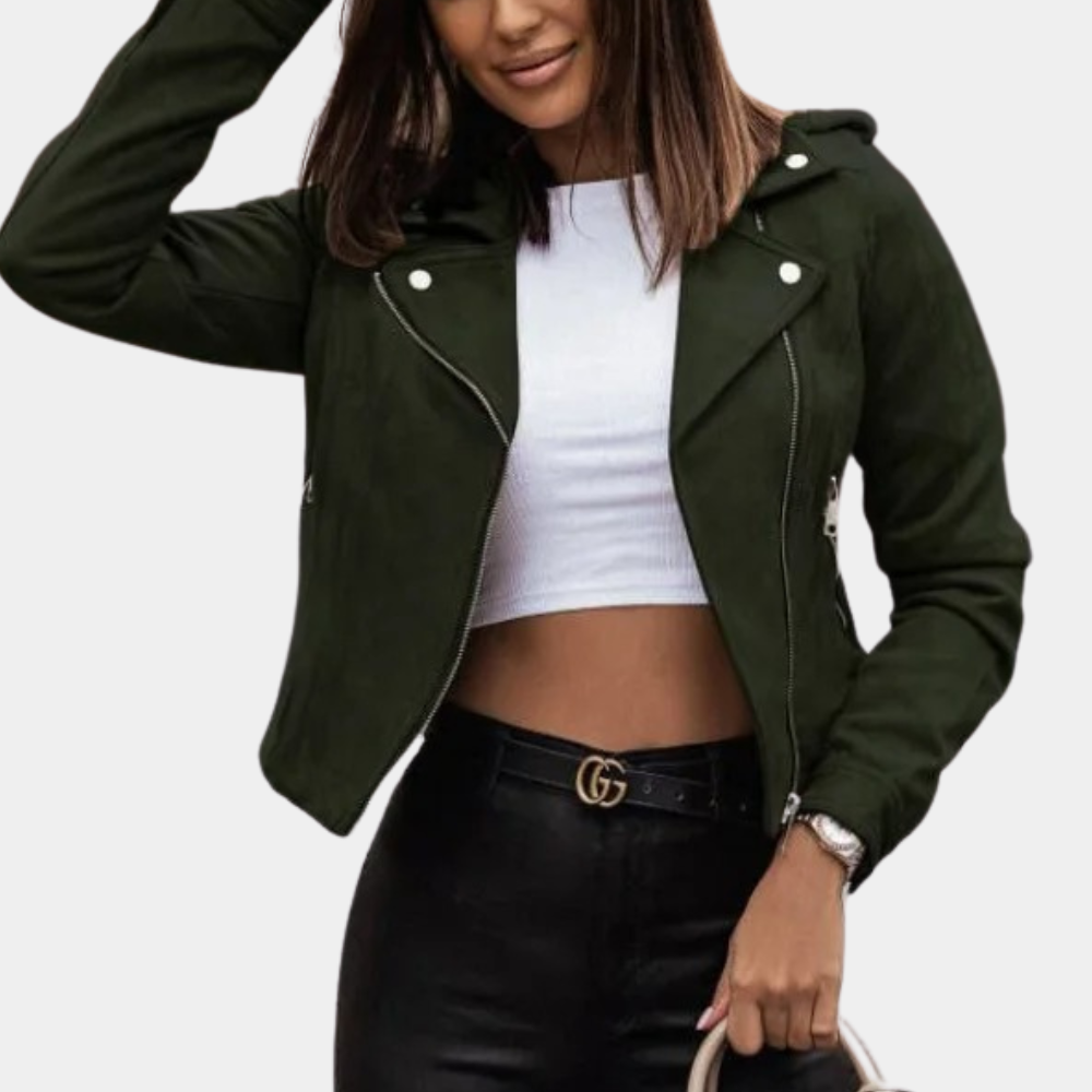 Giustina Womens Suede Jacket By Street-Wave For Fashion Forward Women Elegant Comfort