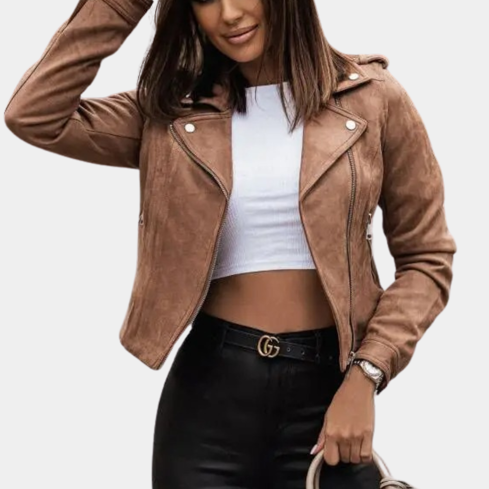 Giustina Womens Suede Jacket By Street-Wave For Fashion Forward Women Elegant Comfort