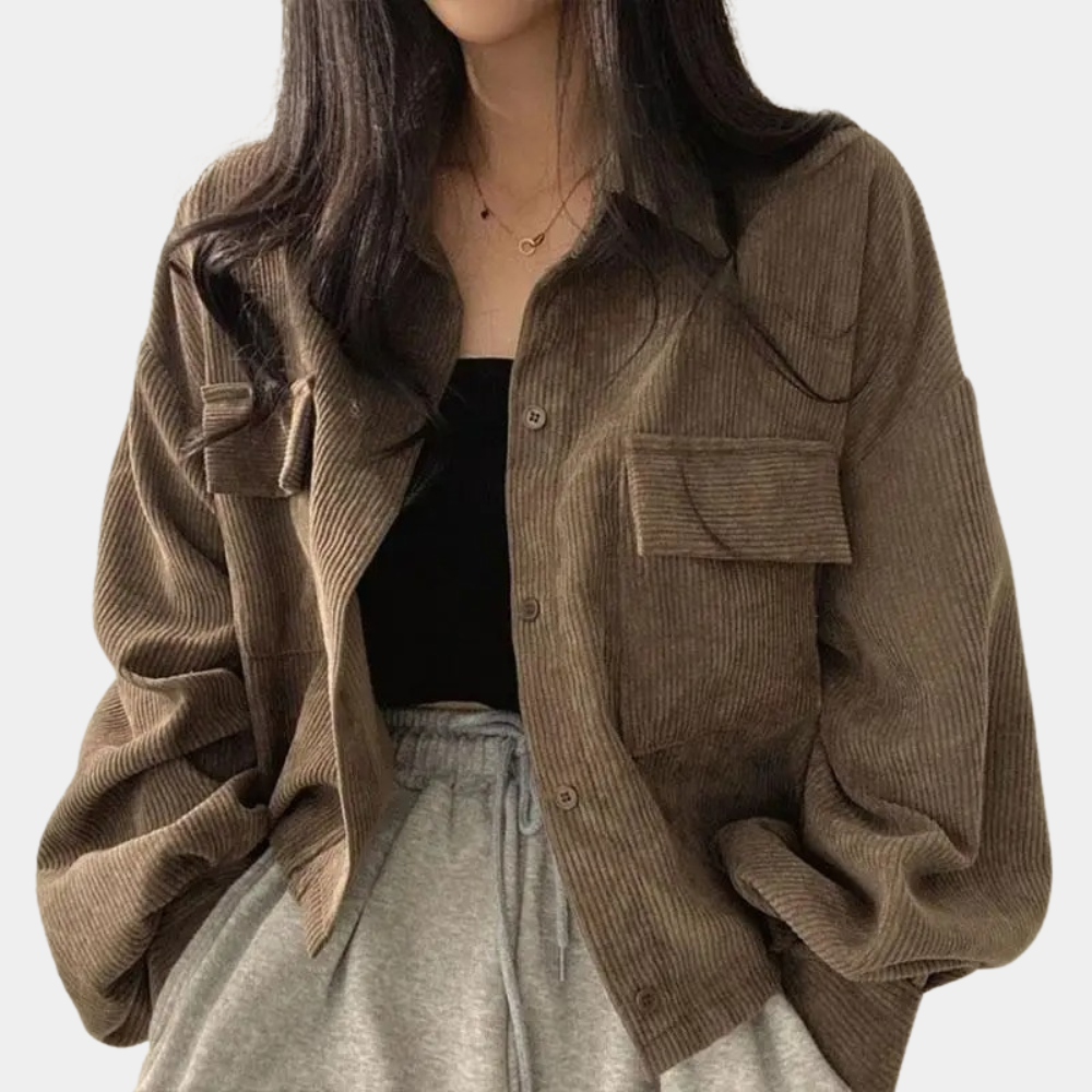 Streetwave Corduroy Fall Jacket For Women Cozy All Day Comfort Chic Autumn Coat Style