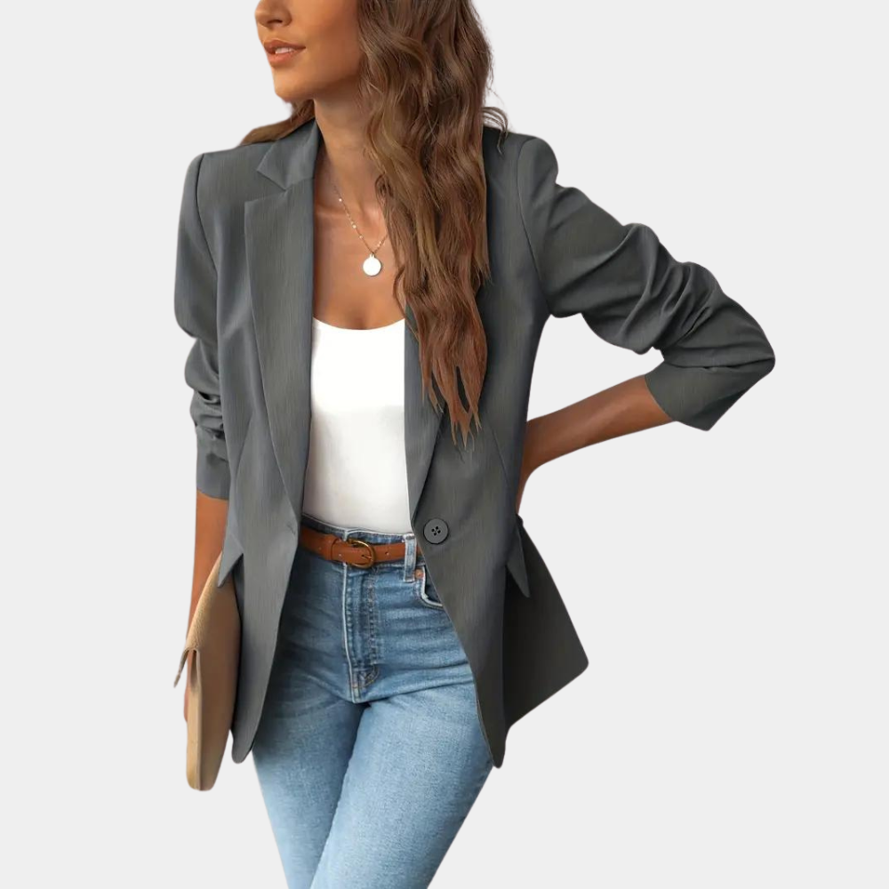 Street-Wave Womens Blazer Flattering Fit Single Breasted Versatile