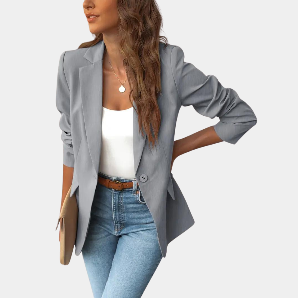 Street-Wave Womens Blazer Flattering Fit Single Breasted Versatile