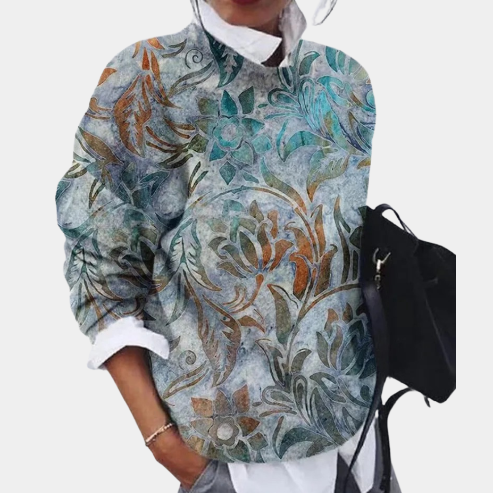 Women's Sweatshirt Soft Cotton Loose Fit Street Wave Elegant Pattern