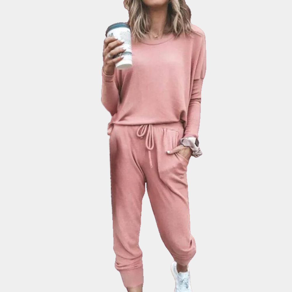 Nordic Flair Women Loungewear Set Elastic Waist Pockets
