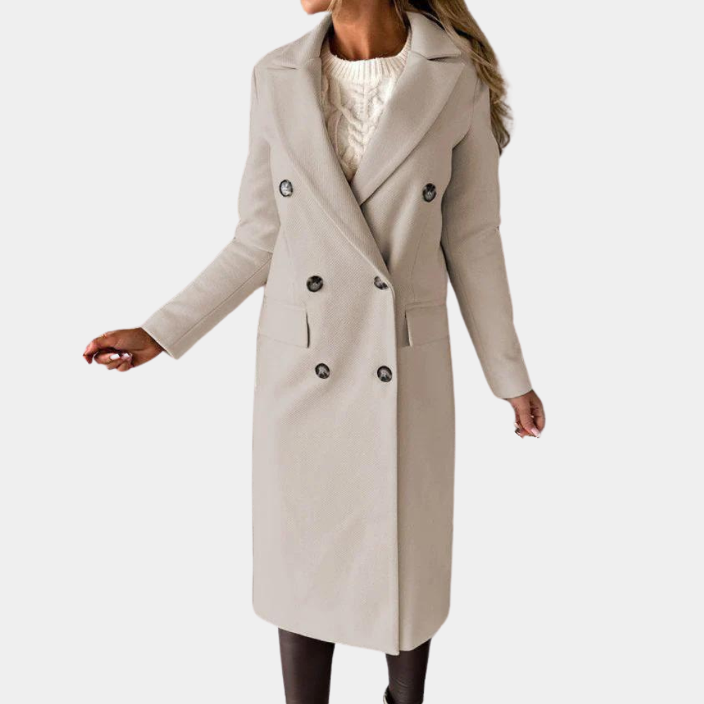 Streetwave Pink Womens Coat Edith Double Breasted Longline Jacket Elegant Comfort For Modern Women