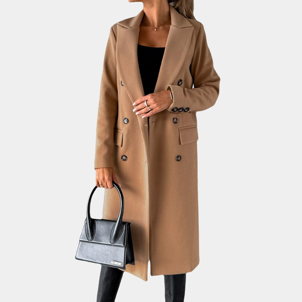 Streetwave Pink Womens Coat Edith Double Breasted Longline Jacket Elegant Comfort For Modern Women
