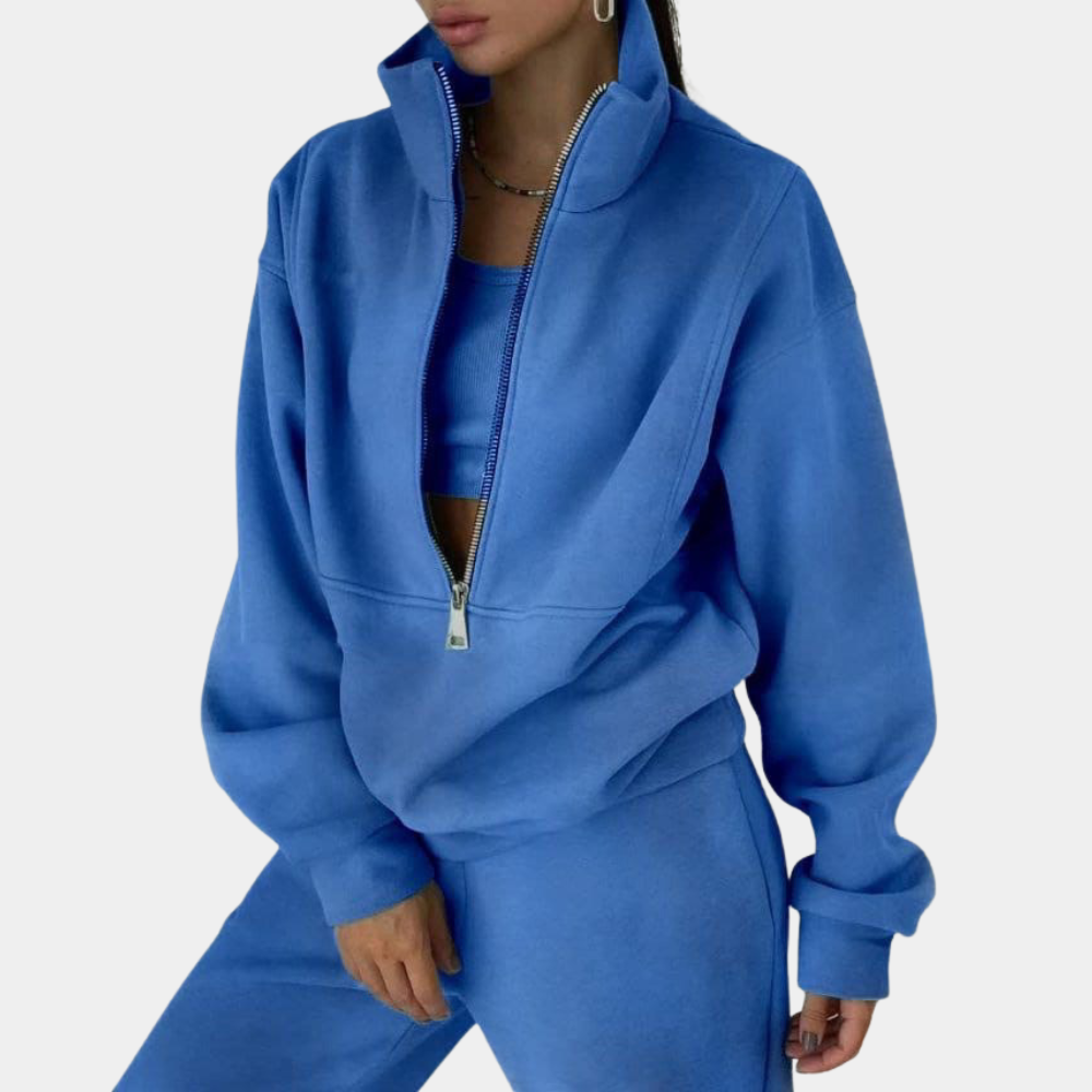 Street Wave Womens Sweatshirt Oversized Quarter Zip Soft Breathable Cozy