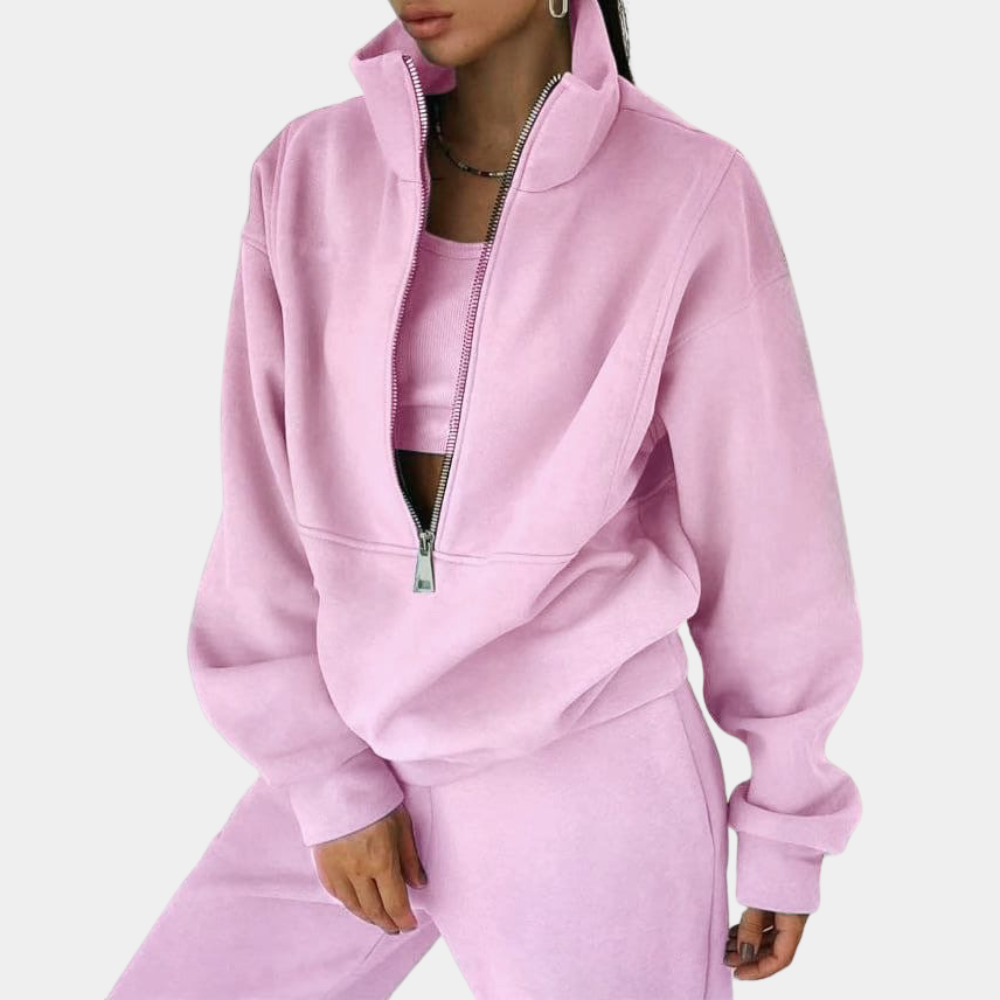 Street Wave Womens Sweatshirt Oversized Quarter Zip Soft Breathable Cozy