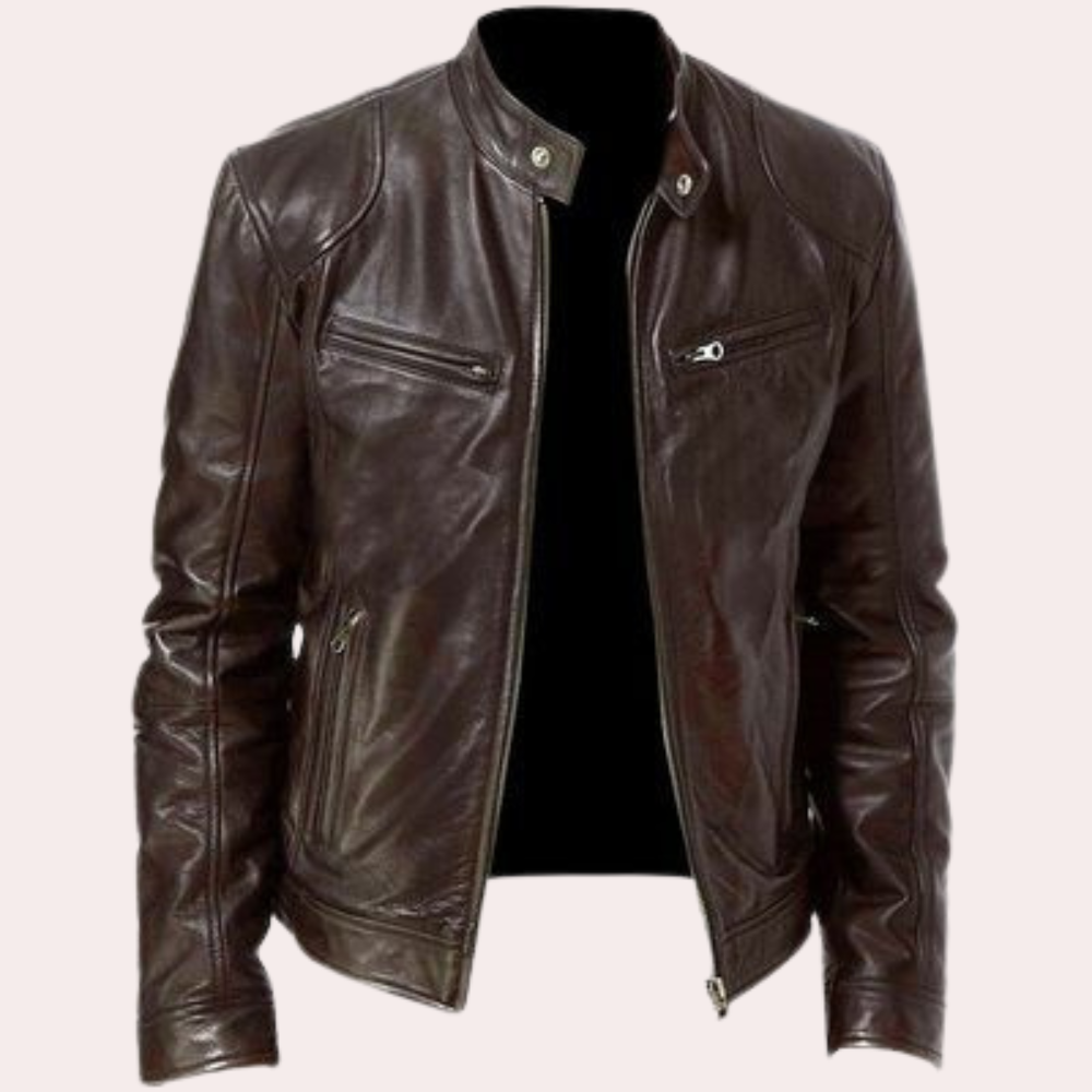 Leather Motorcycle Jacket For Men By Streetwave Elegant Design Comfortable Fit Versatile