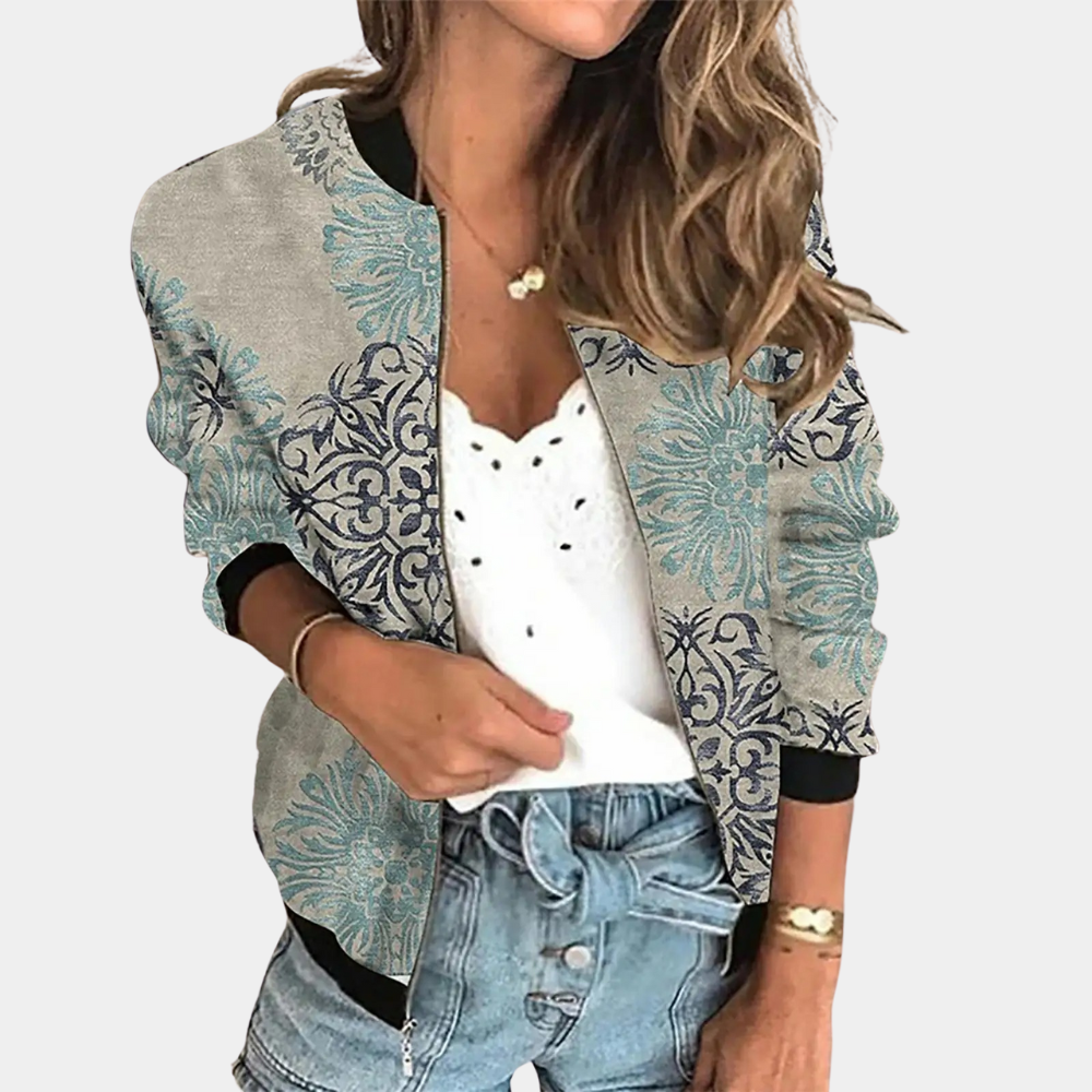 Street-Wave Women's Printed Jacket With Bold Floral Design
