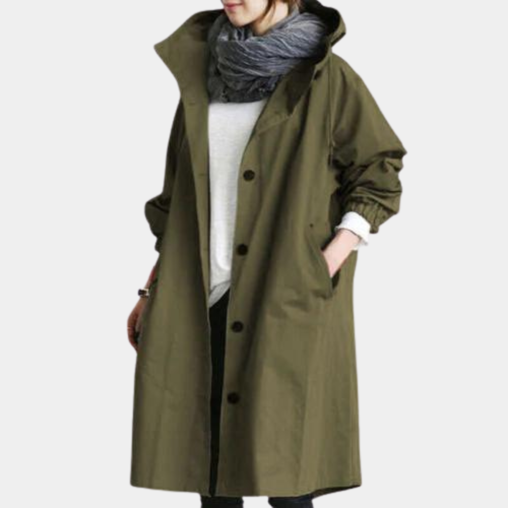 Streetwave Long Hooded Coat For Women Windproof Water Resistant Autumn Jacket With Cozy Comfort