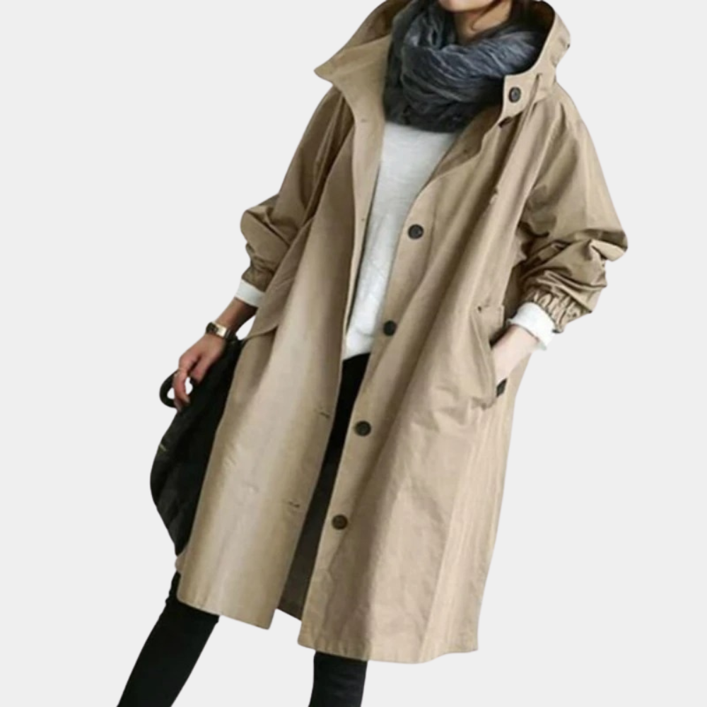 Streetwave Long Hooded Coat For Women Windproof Water Resistant Autumn Jacket With Cozy Comfort