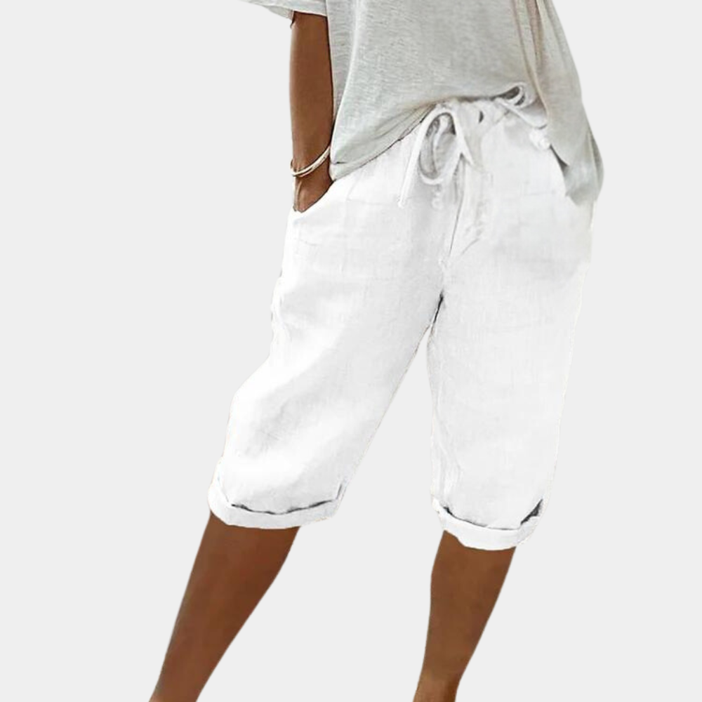 Street-Wave Knee Length Women's Shorts Adjustable Waist Lightweight Breathable