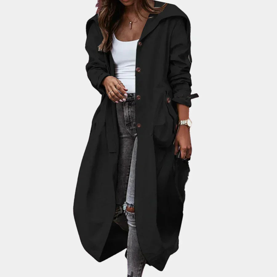 Street-wave Long Coat for Women - Elegant, Sustainable Outerwear for Fashion-Forward, Stylish Women