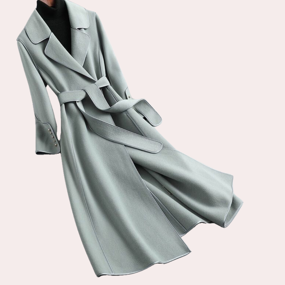 Street-wave Long Women's Winter Coat With Adjustable Waist Belt For Elegant Modern Women