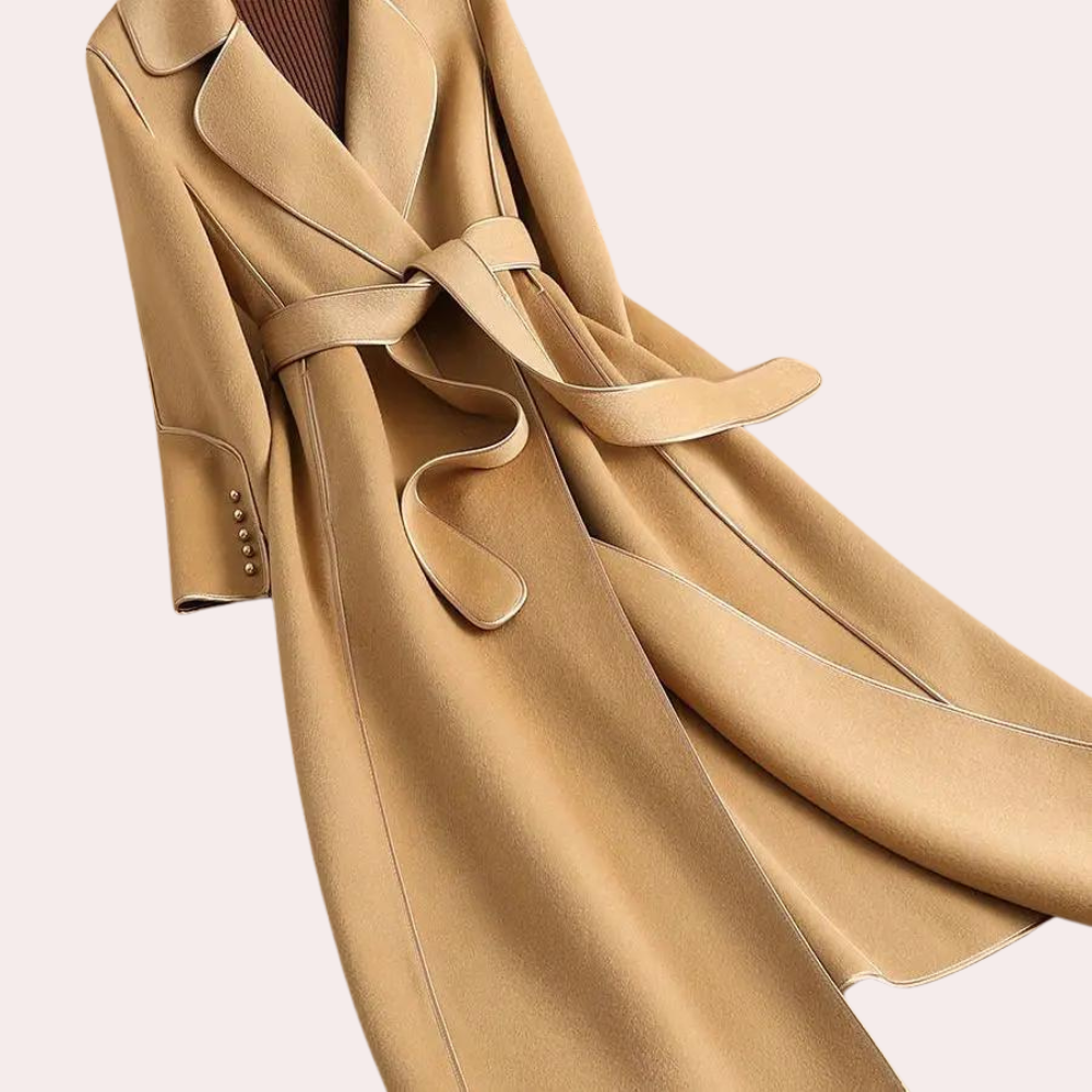 Street-wave Long Women's Winter Coat With Adjustable Waist Belt For Elegant Modern Women