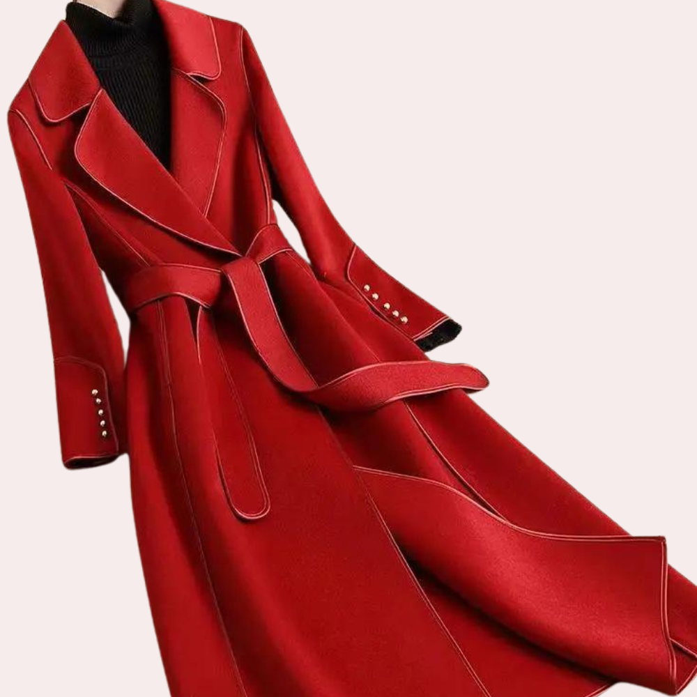 Street Wave Reversible Long Coat For Women With Belt Elegant Winter Outerwear Versatile Style