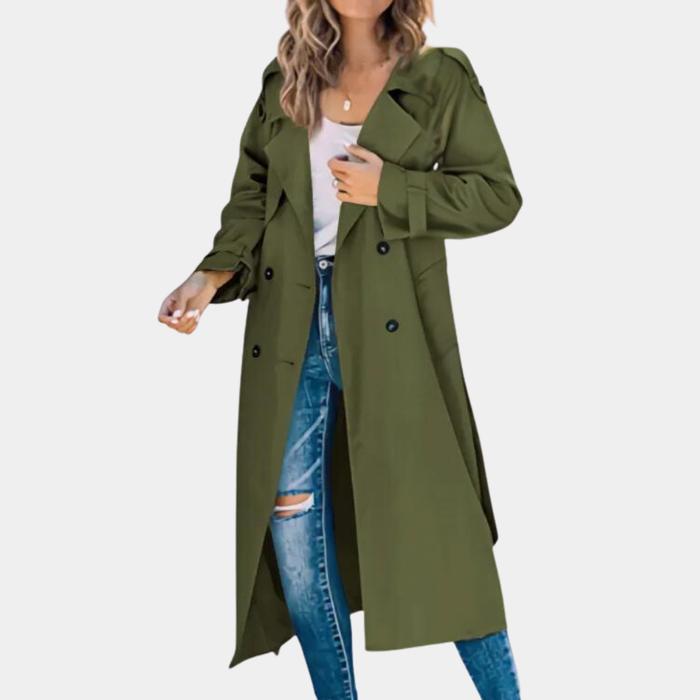 Street-Wave Women Fall Trench Coat - Timeless Elegance Warm Comfort for City Style Seekers