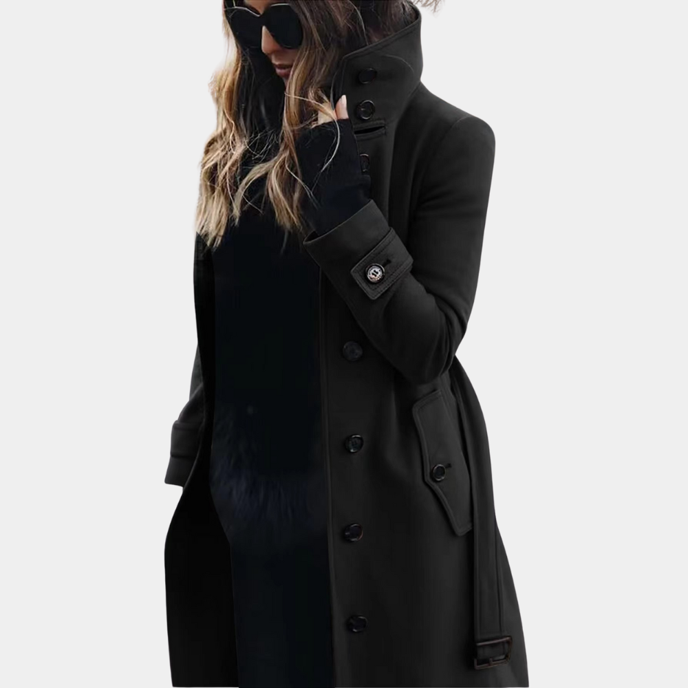Street-wave Long Tailored Women's Coat With Belted Fit For Modern Stylish Women Everyday
