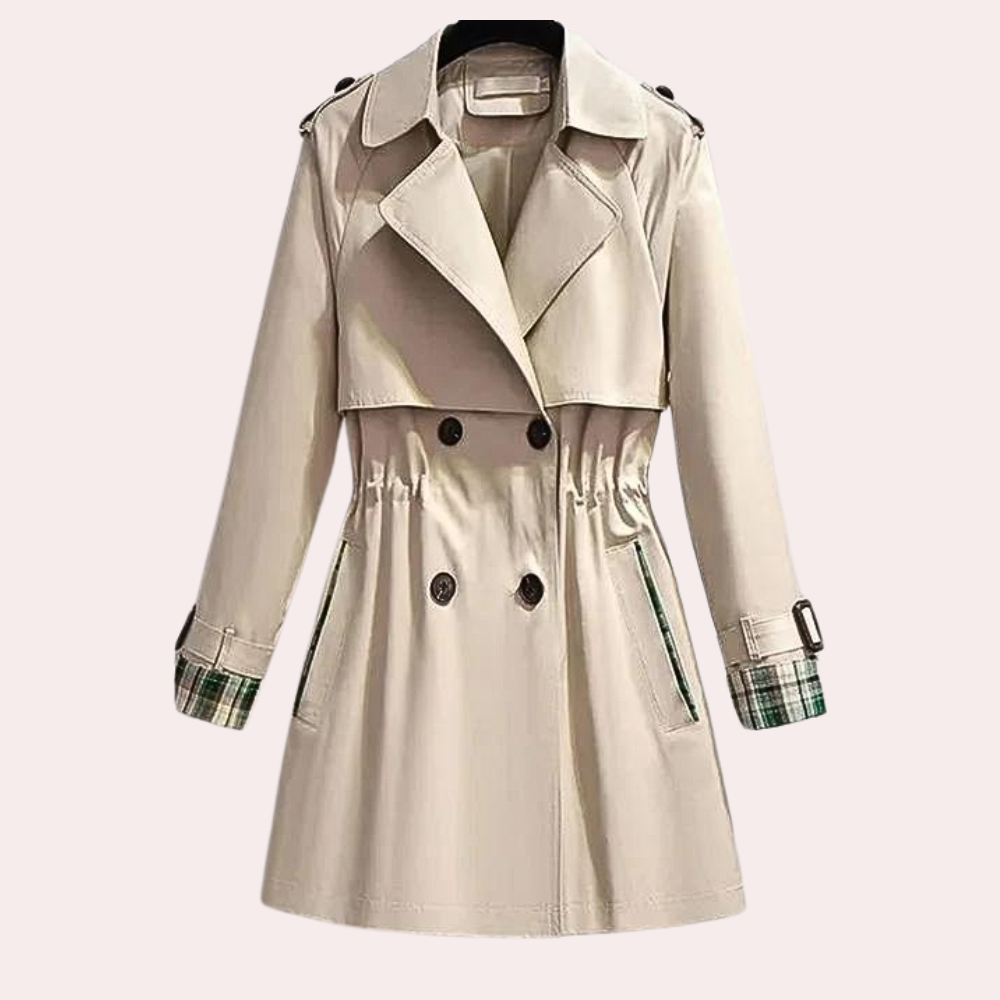 Street Wave Trench Coat For Women Autumn Ready Classic Style With Belted Fit And Plaid Lined Cuffs
