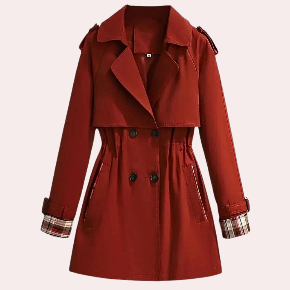 Street Wave Trench Coat For Women Autumn Ready Classic Style With Belted Fit And Plaid Lined Cuffs