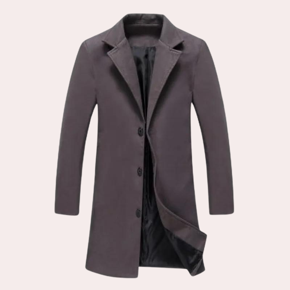 Men's Olive Green Long Coat Damian Modern By Street Wave For Style Savvy Men Weatherproof Elegance