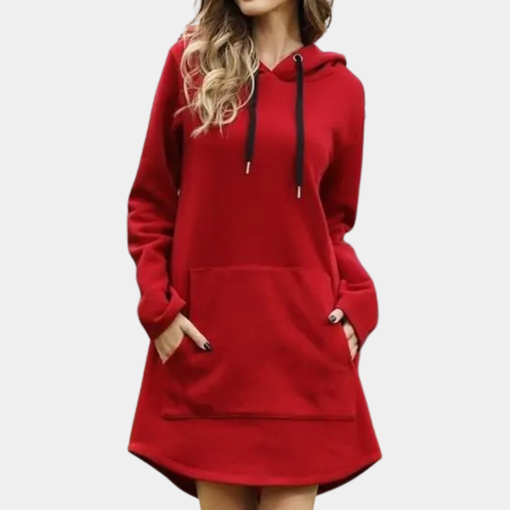 Street-wave Long Hoodie Dress For Women With Pockets Cozy Soft Fabric Everyday Comfort