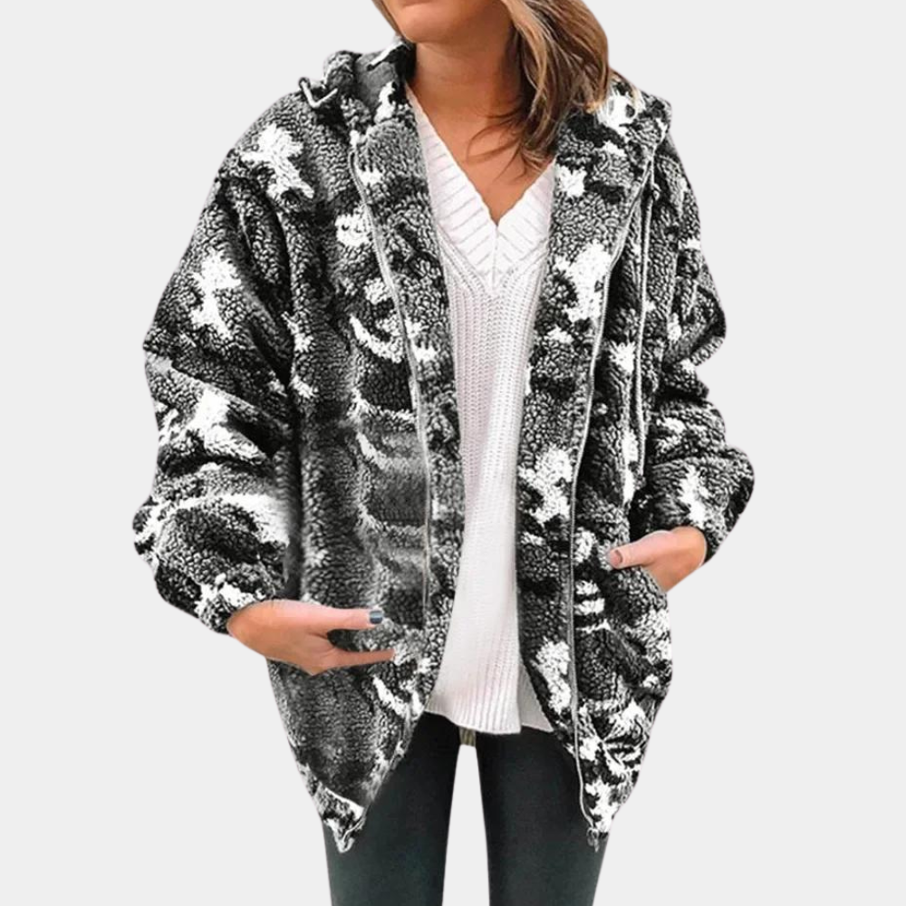 Street Wave Women's Hooded Pullover With Adjustable Drawstring And Lambswool Fabric