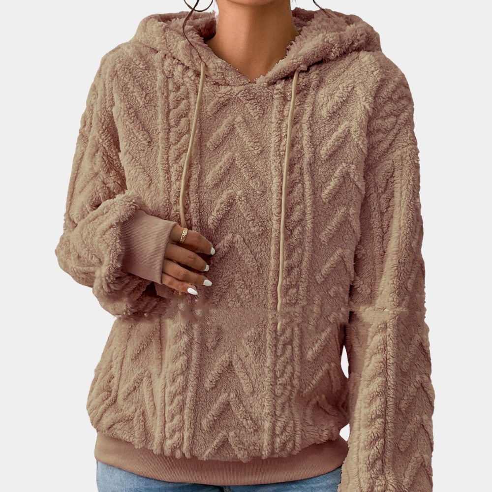 Streetwave Womens Plush Teddy Hoodie Luxurious Soft Comfort For Home And Lounge Wear