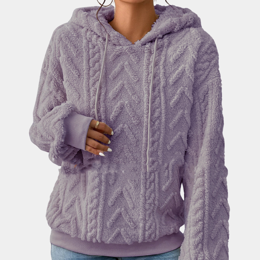 Streetwave Womens Plush Teddy Hoodie Luxurious Soft Comfort For Home And Lounge Wear
