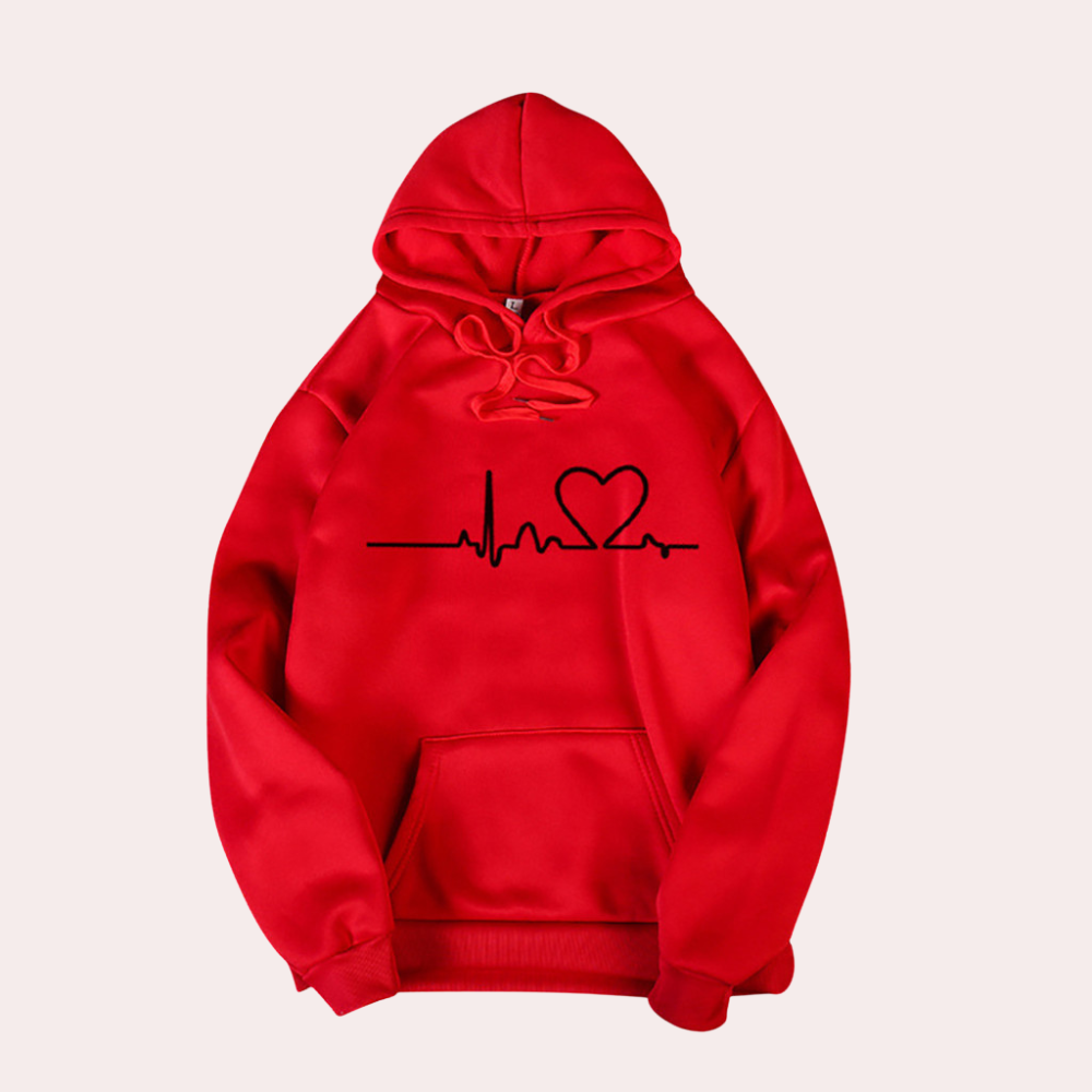 Streetwave Women's Ultra Comfortable Hoodie With Heartbeat Line Graphic For Everyday Style