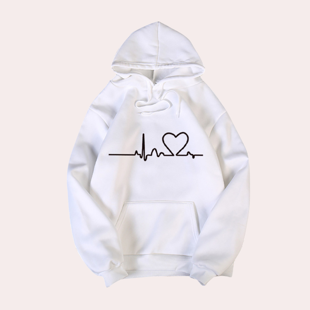 Streetwave Women's Ultra Comfortable Hoodie With Heartbeat Line Graphic For Everyday Style