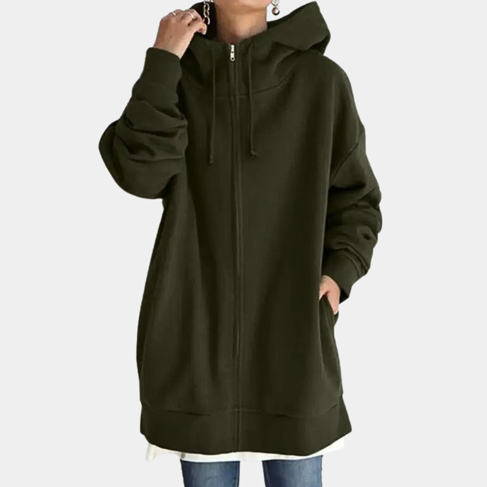 Streetwave Womens Zip Hoodie Cozy Autumn Essential Oversized Style Exclusive Handmade For Women