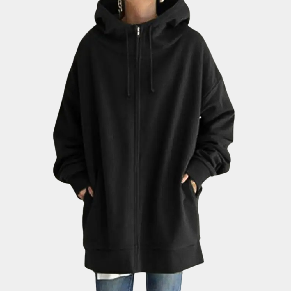 Streetwave Womens Zip Hoodie Cozy Autumn Essential Oversized Style Exclusive Handmade For Women