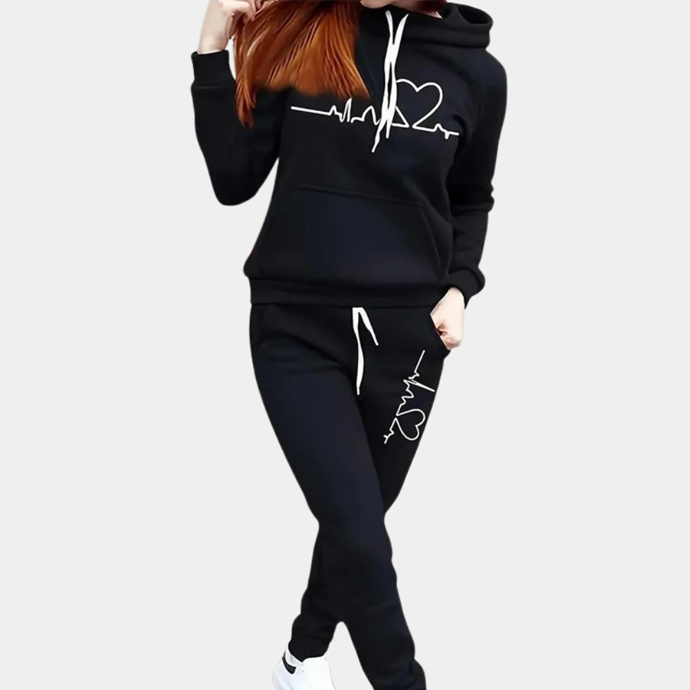 Street Wave Womens Hooded Set Modern Trendy Hoodie And Sweatpants For All Day Comfort