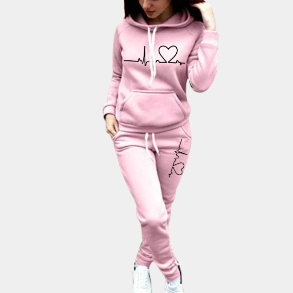 Street Wave Womens Hooded Set Modern Trendy Hoodie And Sweatpants For All Day Comfort
