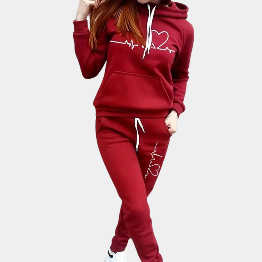 Street Wave Womens Hooded Set Modern Trendy Hoodie And Sweatpants For All Day Comfort