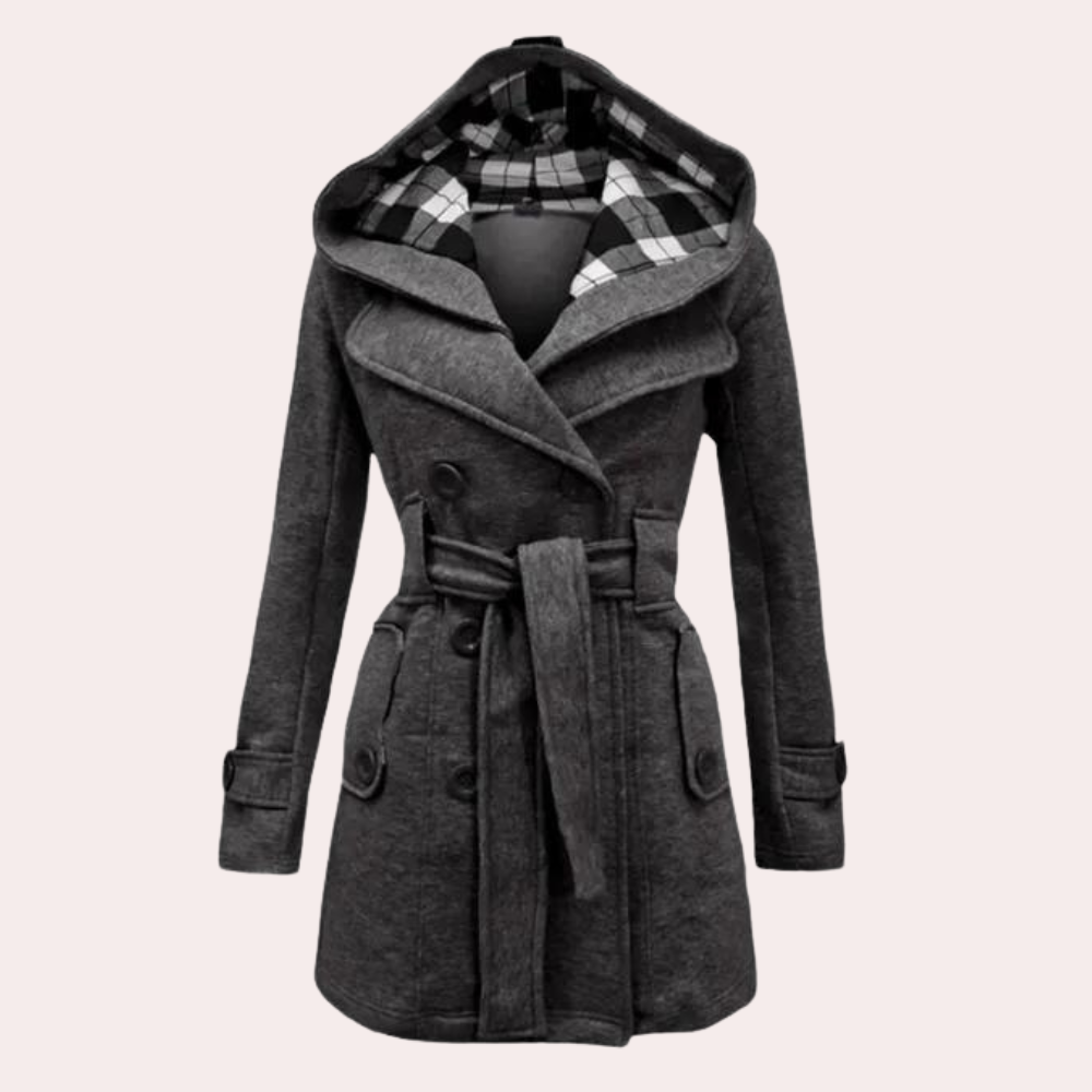 Street-wave Women's Hooded Winter Coat With Belt For Casual Comfort And Everyday Warmth