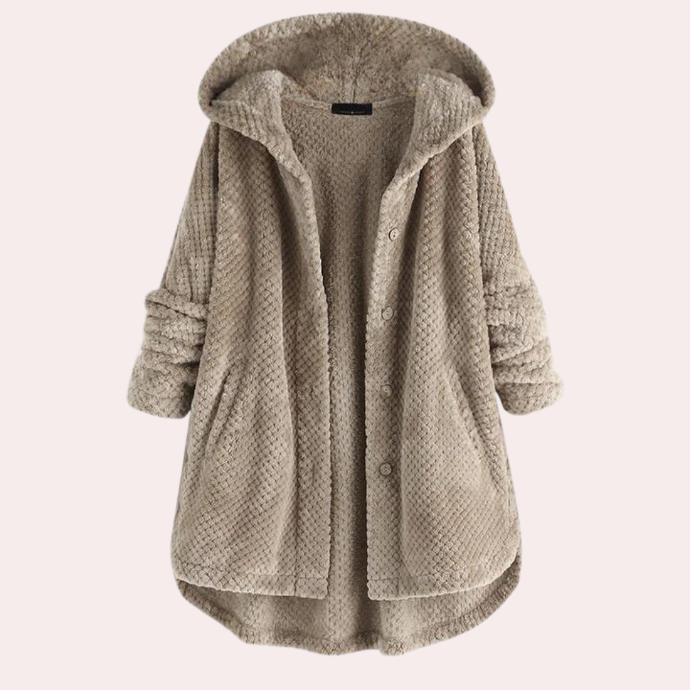 Street Wave Hooded Sherpa Coat For Women Cozy Warm Texture Elegant Comfort All Seasons