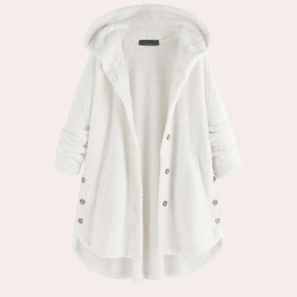 Street Wave Hooded Sherpa Coat For Women Cozy Warm Texture Elegant Comfort All Seasons