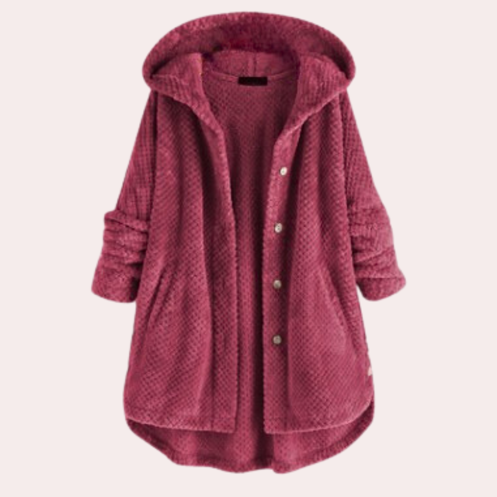 Street Wave Hooded Sherpa Coat For Women Cozy Warm Texture Elegant Comfort All Seasons