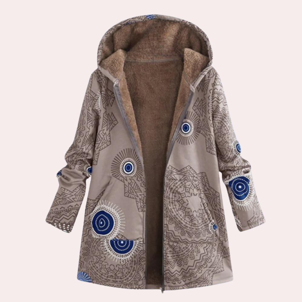 Street-wave Mabel Womens Reversible Warm Hoodie Jacket With Plush Fleece Lining For Cold Days