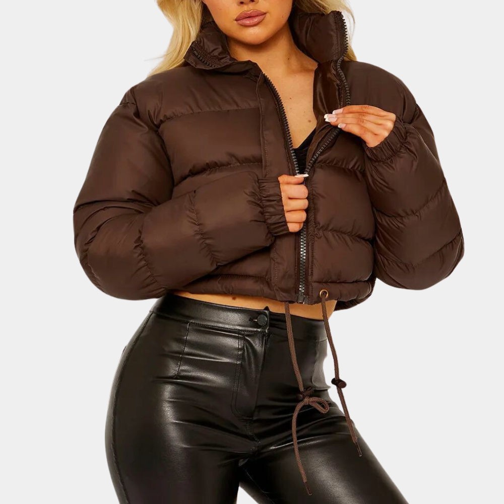 Street Wave Women Puffer Jacket Warm Insulated Winter Coat With Drawstring Hem Adjustable