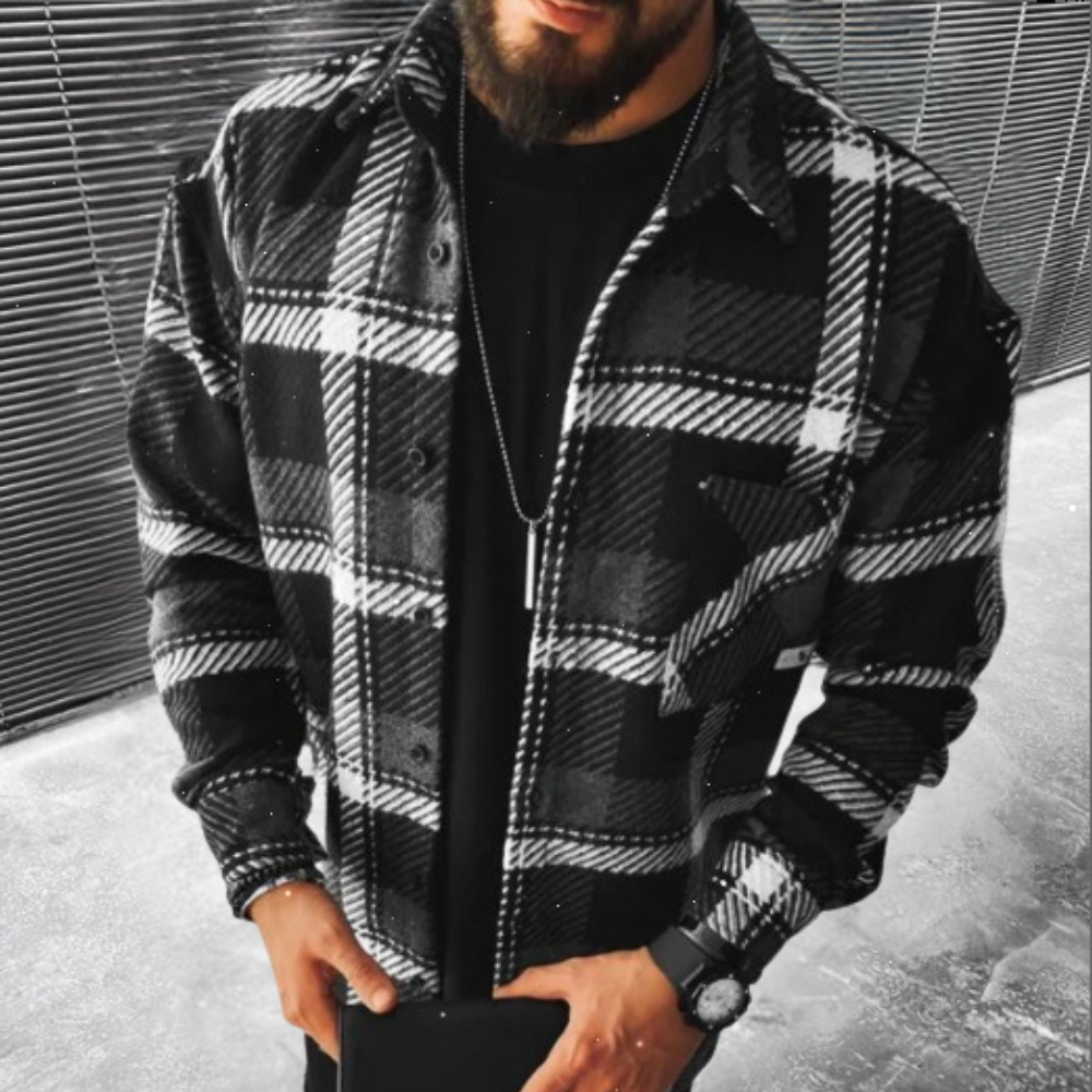 Street Wave Mens Flannel Shirt Warm Comfort Classic Checked Long Sleeve