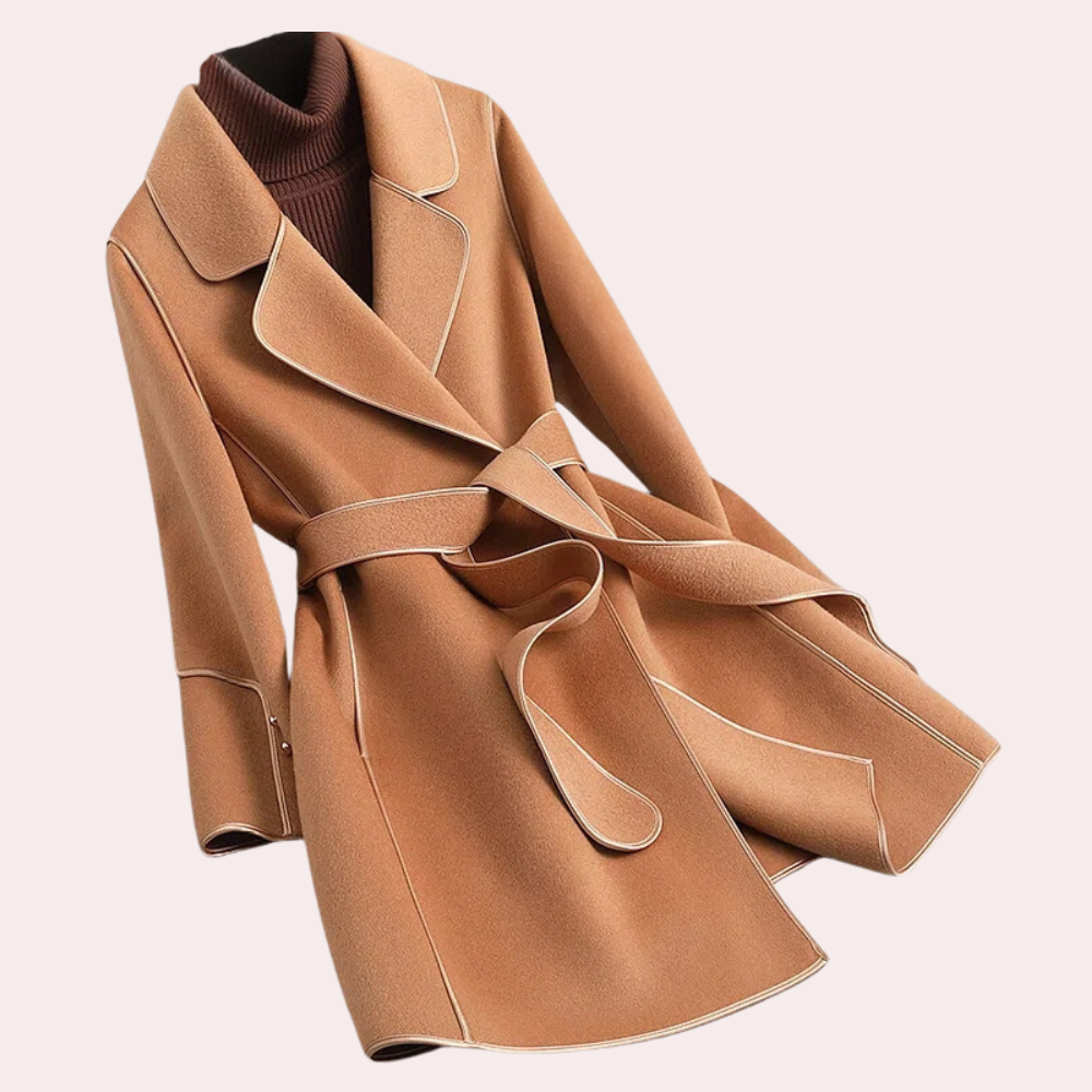 Street-Wave Belted Wool Coat For Women Timeless Fall Winter Style And Comfort Versatile Everyday Wardrobe Essential