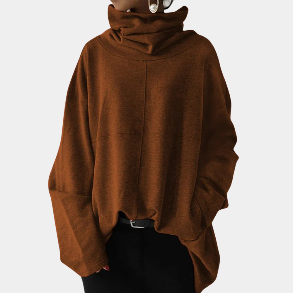 Street-wave Womens Turtleneck Pullover Cozy Winter Knit Top With Relaxed Fit Street Style