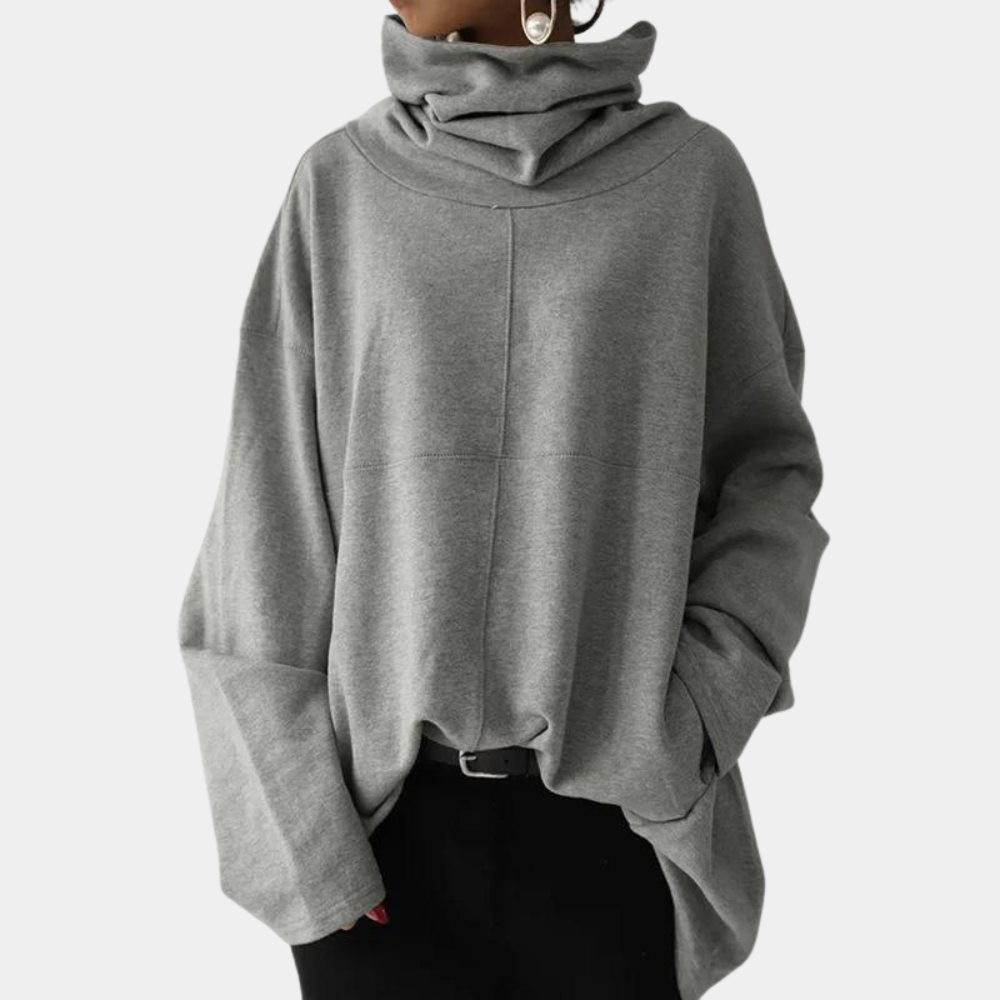 Street-wave Womens Turtleneck Pullover Cozy Winter Knit Top With Relaxed Fit Street Style