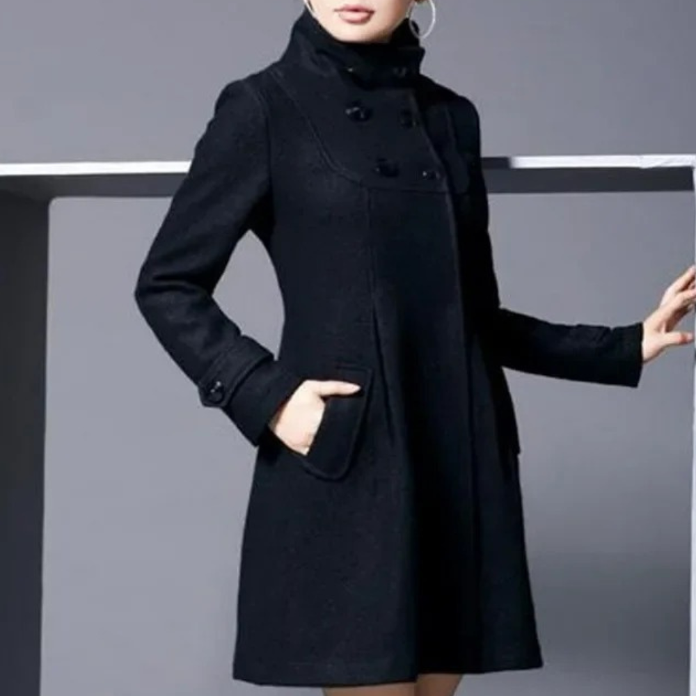 Street-wave Elegant Winter Coat For Women With Side Pockets Chic Functional Outerwear
