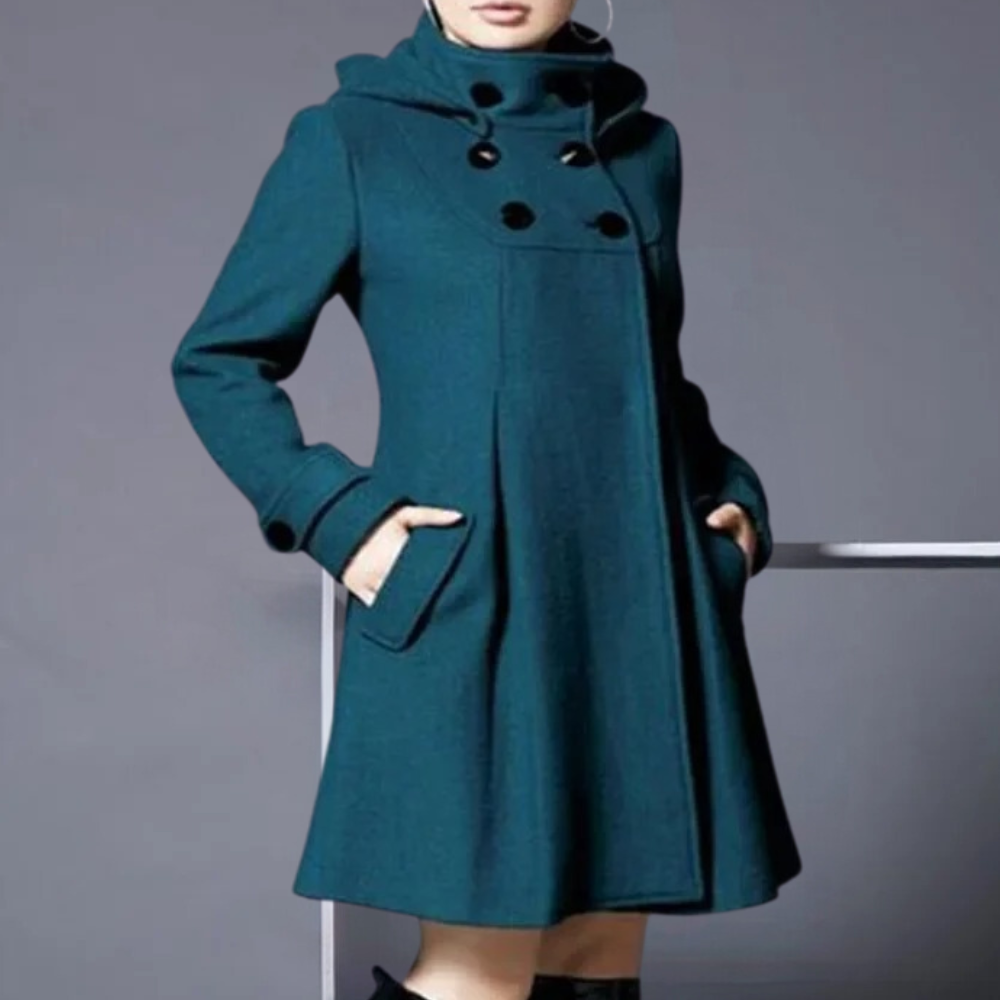 Street-wave Elegant Winter Coat For Women With Side Pockets Chic Functional Outerwear