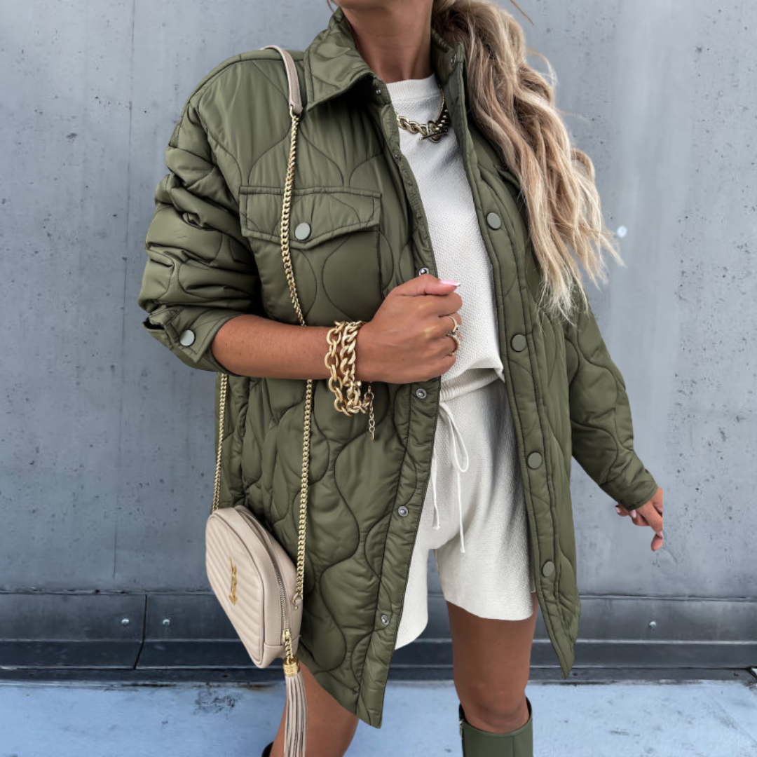 Streetwave Women Patchwork Jacket With Long Sleeves And Chic Lapel Collar For Versatile Everyday Style